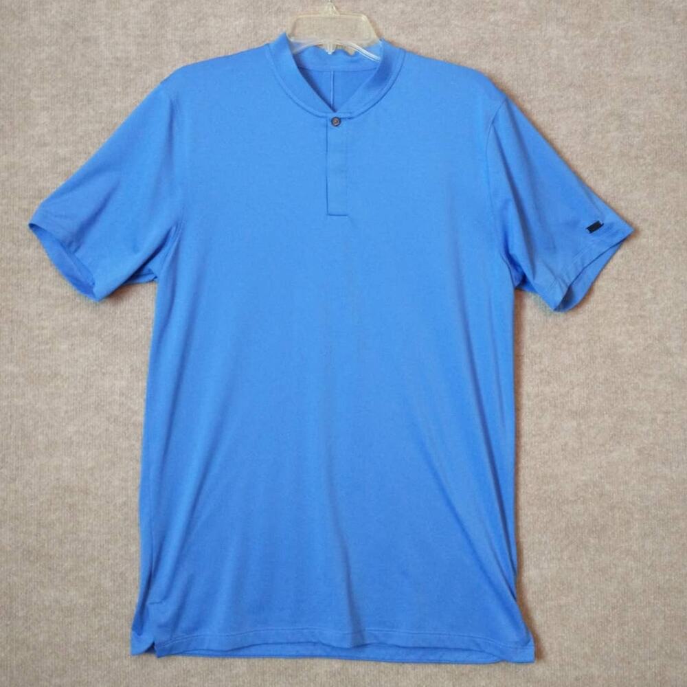 Nike Dri Fit Blade Collar Golf Polo Shirt Mens Small S Light Blue Short Sleeve